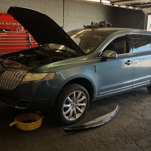 Replaced water pump and timing chain and gears in this 2010 Lincoln MKT.