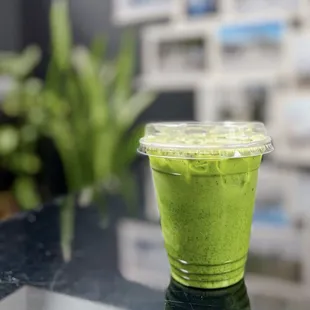 Iced Matcha Latte | $5.25 + $1 oat milk