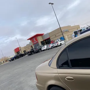 a car parked in a parking lot