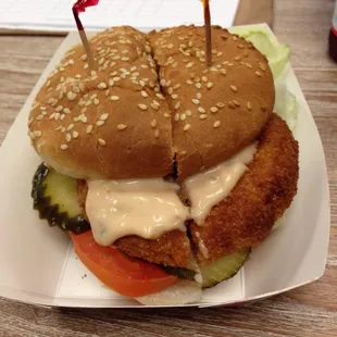 Krabby pattie sandwich