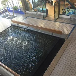 a view of the lobby from the second floor