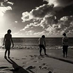 Blue skies black and white