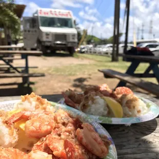 Giovanni's....hands down! This lunch stop hits the spot if you love shrimp, butter, and garlic!