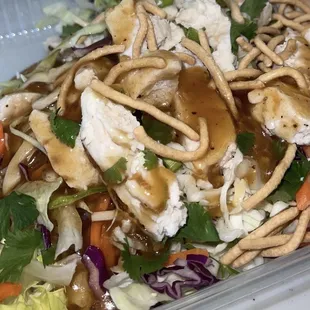 Asian chicken salad .