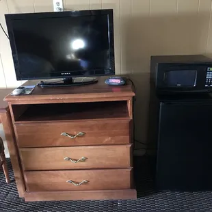 Microwave and mini fridge