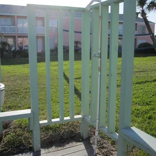 Shower rinse-off area by the pool