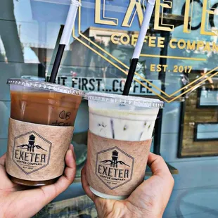 two cups of iced coffee