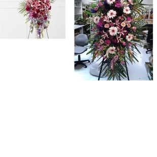 Photo on the left is the arrangement we wanted described as &quot;FTD  Tender Touch&quot; - Photo on the right is what was delivered.