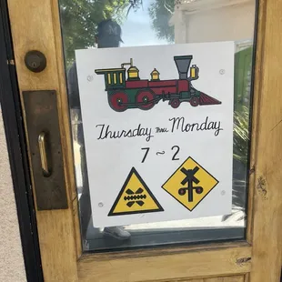 Hours say 7-2 with people inside yet door locked and closed