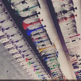 rows of hookah's available