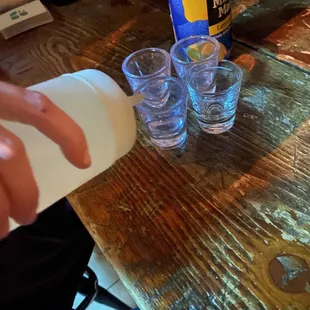 Squeeze bottle shots