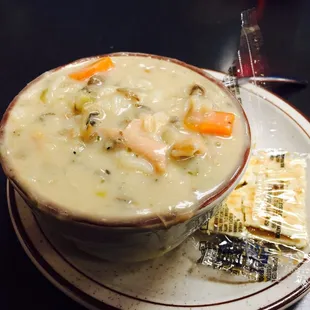 Chicken and wild rice soup.