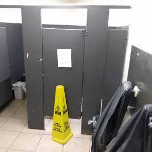 Two urinals, two stalls.  Kinda disappointing.  It just never seems to get any better here.