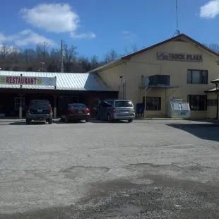Front of truck stop.