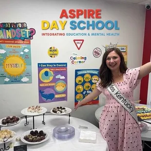 Miss Kentucky enjoying Exline Eats at Aspire Day School