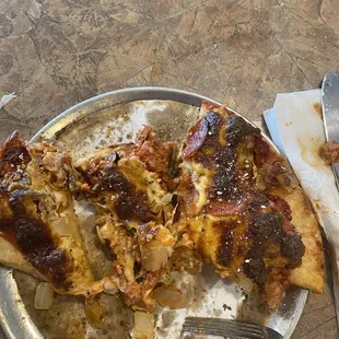  half eaten pizza