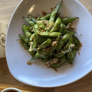 Spicy Garlic Edamame