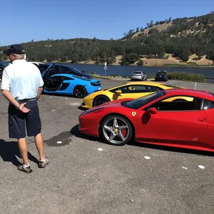 My husband drooling over McLaren, Lamborghini &amp; Ferrari he got to drive!