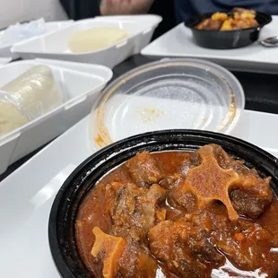 This is the oxtails with yam fufu