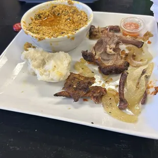 Egusi &amp; chicken and fufu