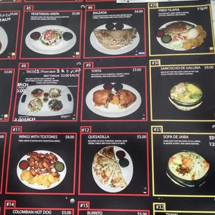 Middle of menu.