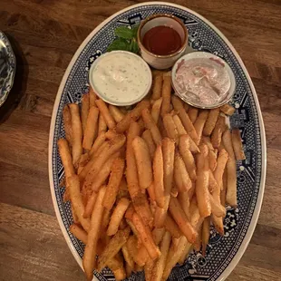 French Fries &amp; three dipping sauces