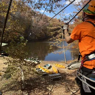 Zip line over the water