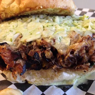 Mofongo sandwich. That roasted garlic clove fell out of it.  #UpCloseSavor
