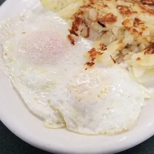2 eggs over easy with home fries
