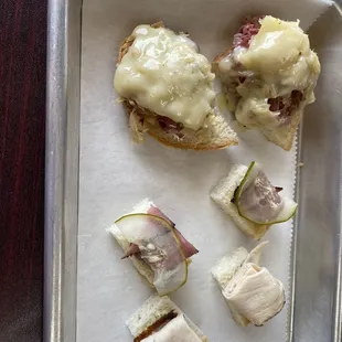Ruben, pastrami and turkey sample platter