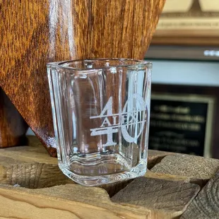 Custom engraved shot glasses. Ordered the glasses separately from Amazon.