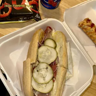 Hot Pastrami Cheese with onion, pickles, mayo,mustard