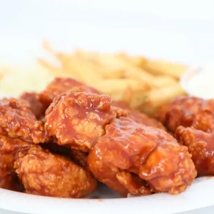 Boneless chicken wing hot,bbq,plain