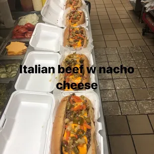 Italian beef with nacho cheese delicious ‍