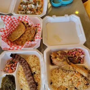 a variety of food items