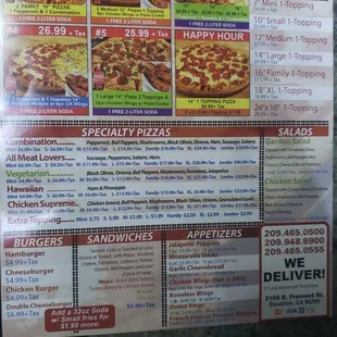 the menu