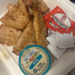Ordered buffalo strips and this is what they gave me ranch with ketchup????????? 9 dollars????????