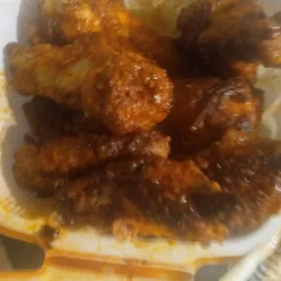 Wings look like they fell on something and was put back in the box