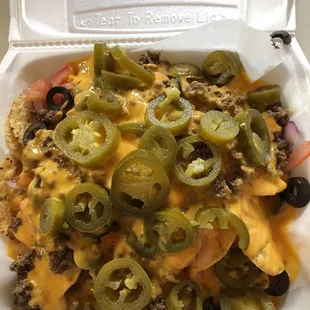 a close up of a container of food