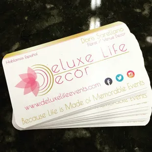 Custom business cards.