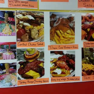 some pics of their food, on the wall on the right as you enter