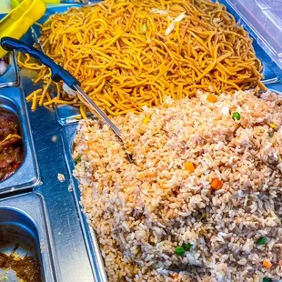 a variety of asian food