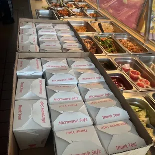 a variety of food items on display