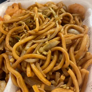 Huge lomein noodles