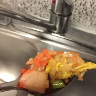 a spoon full of food