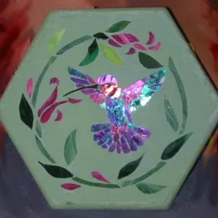 Student Mosaic work using Jennifer's Hummingbird and Flower design