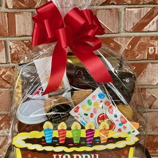 a gift basket for a birthday