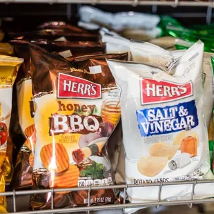 a variety of chips and chips