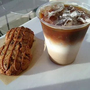 Peanut Butter Chocolate Scone and a "Dirty" Chai Tea Latte