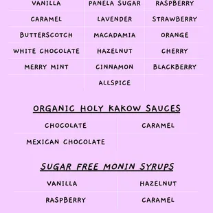 All our organic drink flavors!